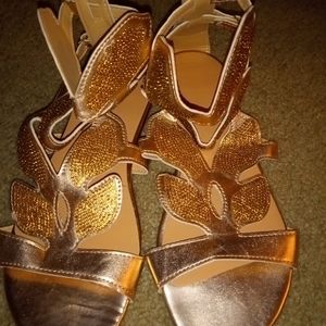Gold gladiator sandals